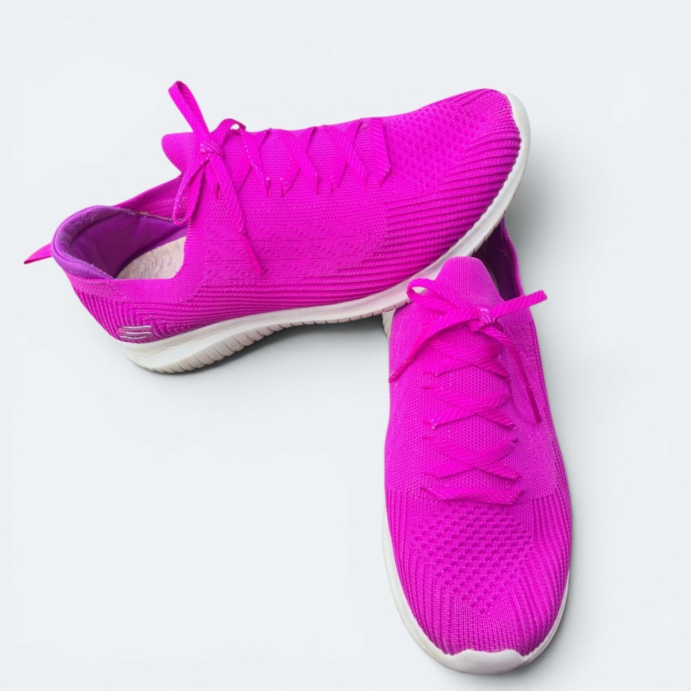 Sketchers Jellypop Hot Pink Sneakers Comfort Fit Womens Size 8.5M